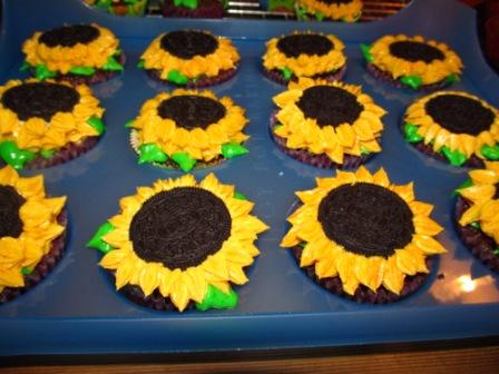 Oreo-Sonnenblumen-Cupcakes